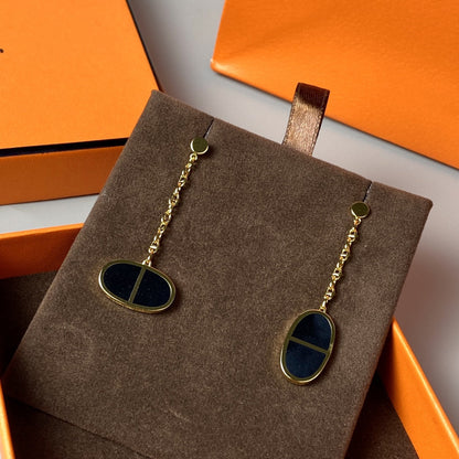 [Cadisa]CHAINE VERSO BLACK CERAMIC EARRINGS