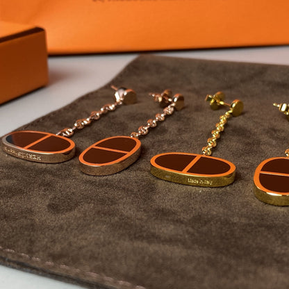 [Cadisa]CHAINE VERSO BLACK CERAMIC EARRINGS