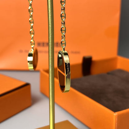 [Cadisa]CHAINE VERSO BLACK CERAMIC EARRINGS