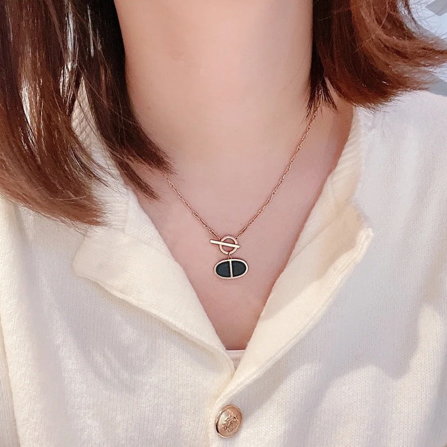 [Cadisa]CHAINE VERSO BLACK CERAMIC NECKLACE
