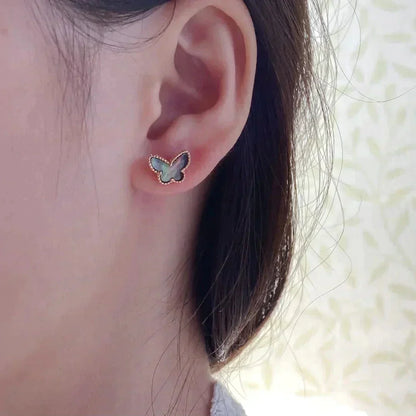 [Cadisa]BUTTERFLY DARK MOP  EARRINGS