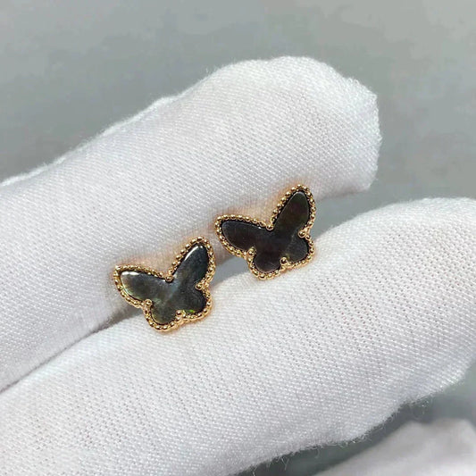 [Cadisa]BUTTERFLY DARK MOP  EARRINGS