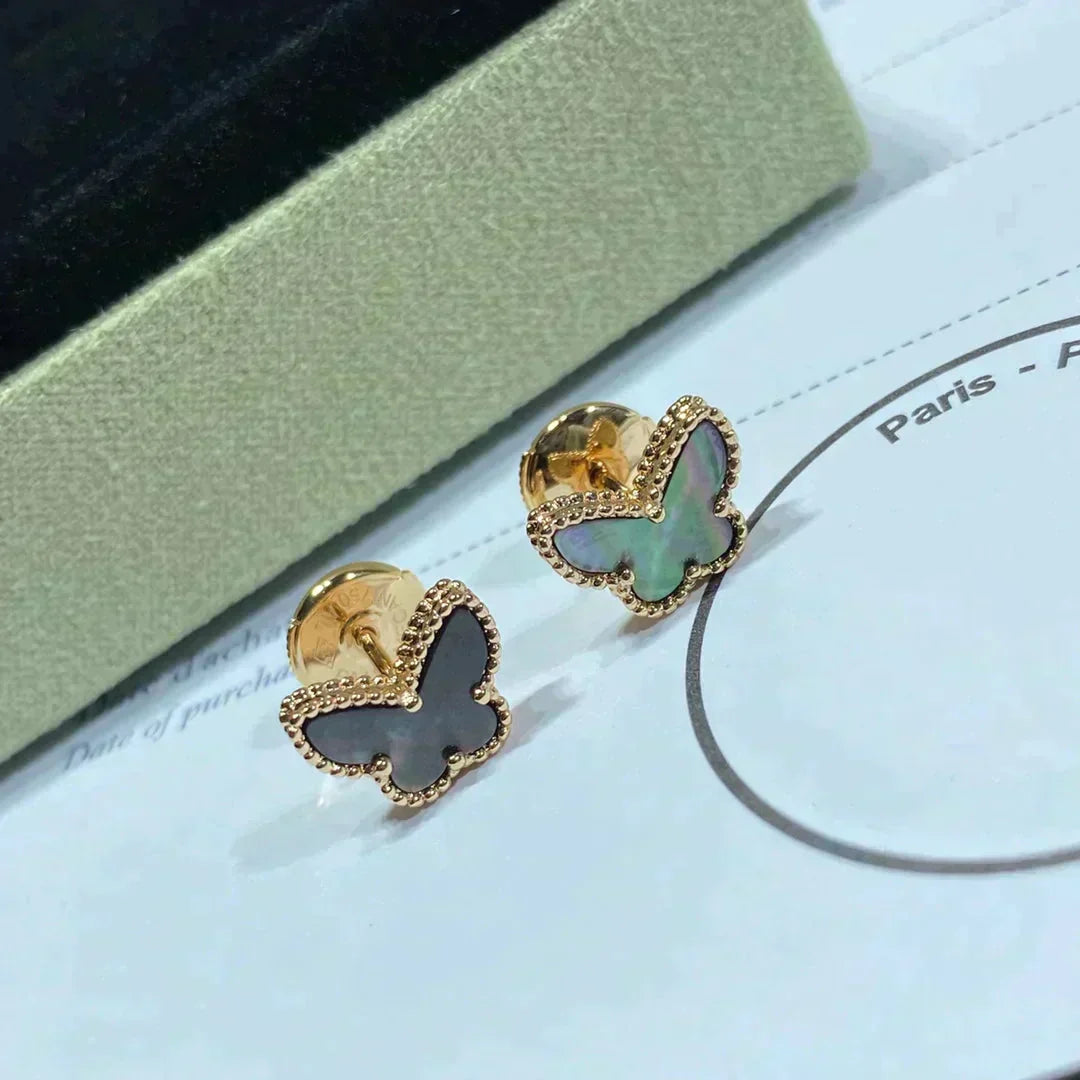 [Cadisa]BUTTERFLY DARK MOP  EARRINGS