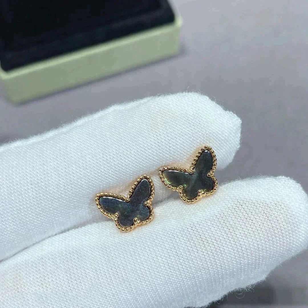 [Cadisa]BUTTERFLY DARK MOP  EARRINGS