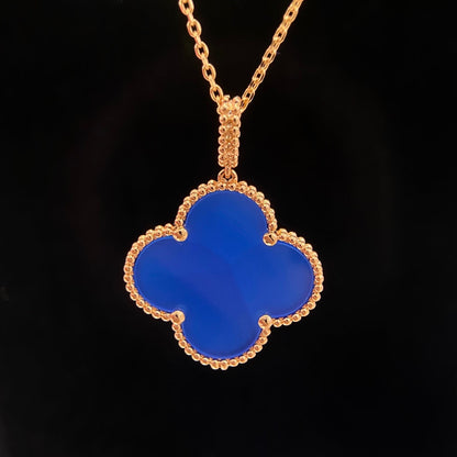 [Cadisa]CLOVER 25MM NECKLACE TURQUOISE ROSE GOLD