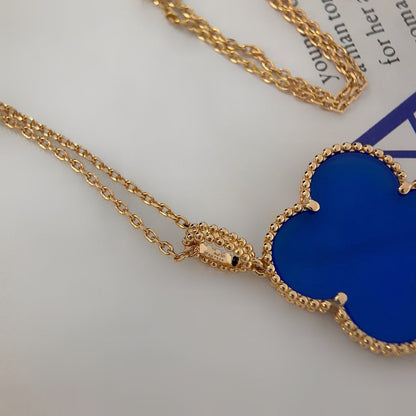 [Cadisa]CLOVER 25MM NECKLACE TURQUOISE ROSE GOLD