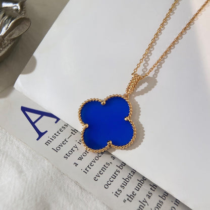 [Cadisa]CLOVER 25MM NECKLACE TURQUOISE ROSE GOLD