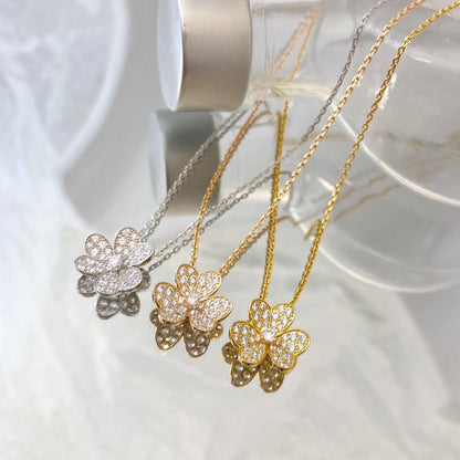 [Cadisa]FLOWER DIAMOND NECKLACE