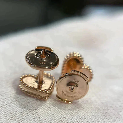 [Cadisa]HEART CARNELIAN STUD EARRINGS