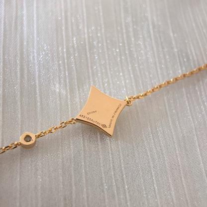 [Cadisa]COLOR STAR CARNELIAN PINK GOLD DIAMOND BRACELET