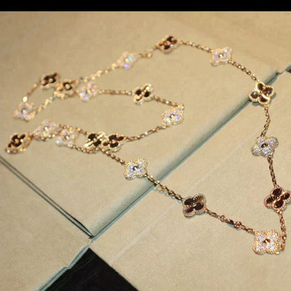 [Cadisa]CLOVER 20 MOTIFS LASER DIAMOND NECKLACE
