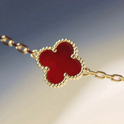 [Cadisa]CLOVER 20 MOTIFS CARNELIAN NECKLACE