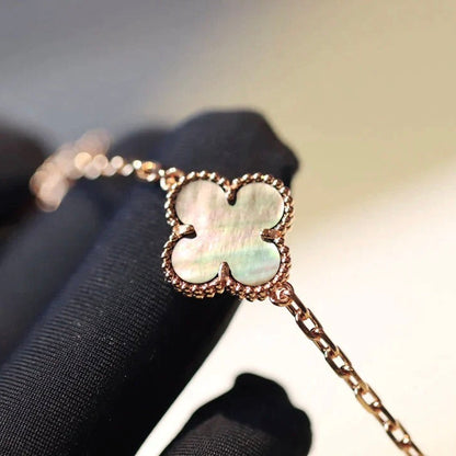 [Cadisa]CLOVER 20 MOTIFS DARK MOP DIAMOND  NECKLACE