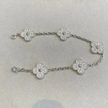 [Cadisa] CLOVER 5 MOTIF FULL DIAMOND BRACELET COLLECTION