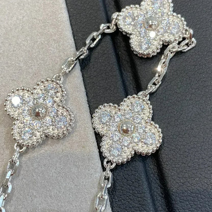 [Cadisa] CLOVER 5 MOTIF FULL DIAMOND BRACELET COLLECTION