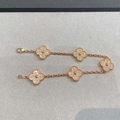 [Cadisa] CLOVER 5 MOTIF FULL DIAMOND BRACELET COLLECTION