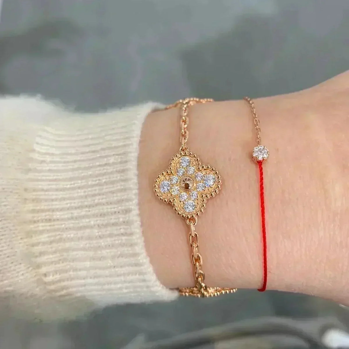 [Cadisa] CLOVER 5 MOTIF FULL DIAMOND BRACELET COLLECTION
