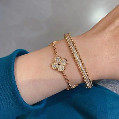 [Cadisa] CLOVER 5 MOTIF FULL DIAMOND BRACELET COLLECTION