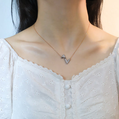 [Cadisa]VOLT SILVER DIAMOND PEDANT NECKLACE