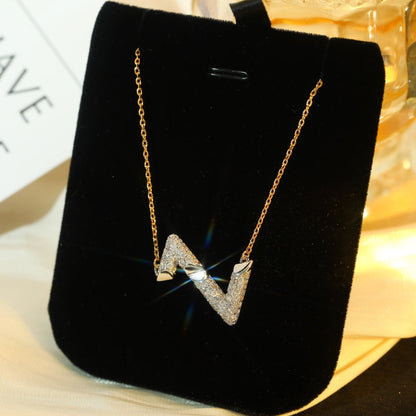 [Cadisa]VOLT SILVER DIAMOND PEDANT NECKLACE