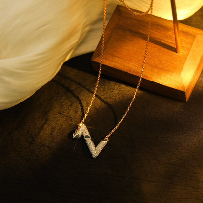 [Cadisa]VOLT SILVER DIAMOND PEDANT NECKLACE