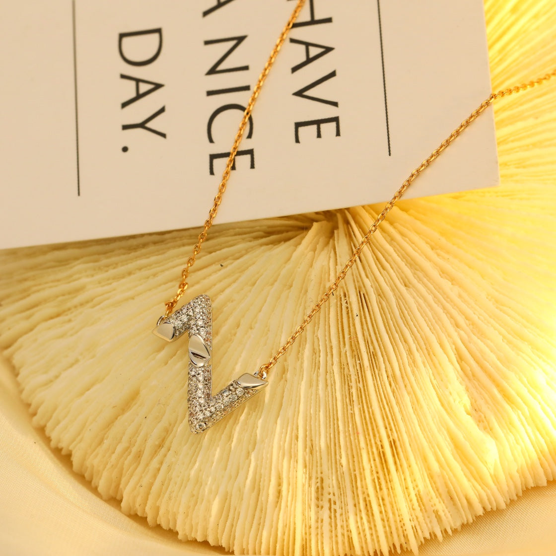 [Cadisa]VOLT SILVER DIAMOND PEDANT NECKLACE