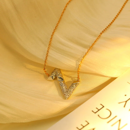 [Cadisa]VOLT SILVER DIAMOND PEDANT NECKLACE