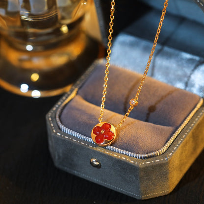 [Cadisa]SUN PEDANT PINK GOLD 1 DIAMOND NECKLACE