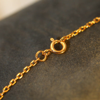 [Cadisa]SUN PEDANT PINK GOLD 1 DIAMOND NECKLACE