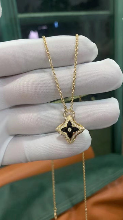 [Cadisa]STAR PEDANT PINK GOLD DIAMOND NECKLACE
