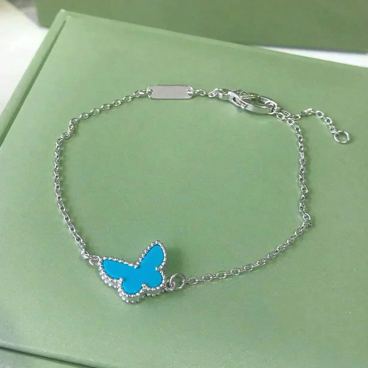 [Cadisa]BUTTERFLY TURQUOISE BUTTERFLY BRACELET SILVER