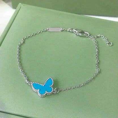 [Cadisa]BUTTERFLY TURQUOISE BUTTERFLY BRACELET SILVER