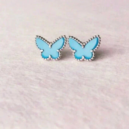 [Cadisa]BUTTERFLY TURQUOISE EARRINGS SILVER