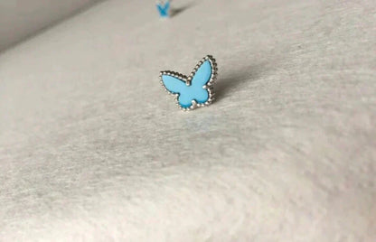 [Cadisa]BUTTERFLY TURQUOISE EARRINGS SILVER