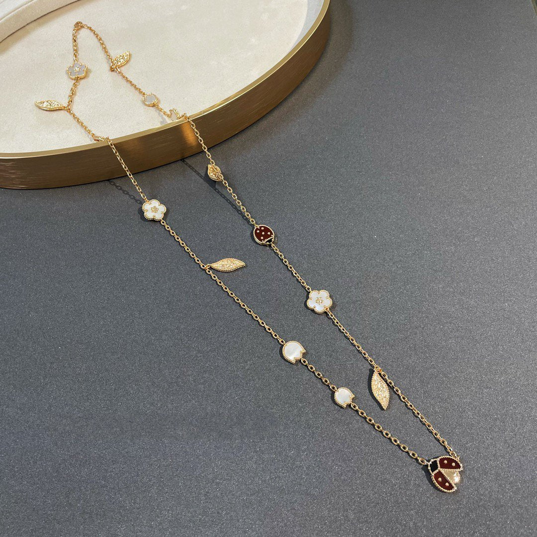[Cadisa]LUCKY SPRING 15 MOTIFS GOLD NECKLACE