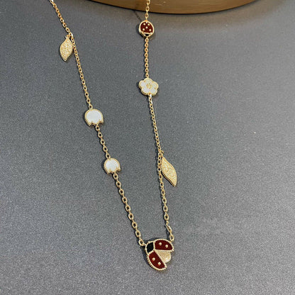 [Cadisa]LUCKY SPRING 15 MOTIFS GOLD NECKLACE