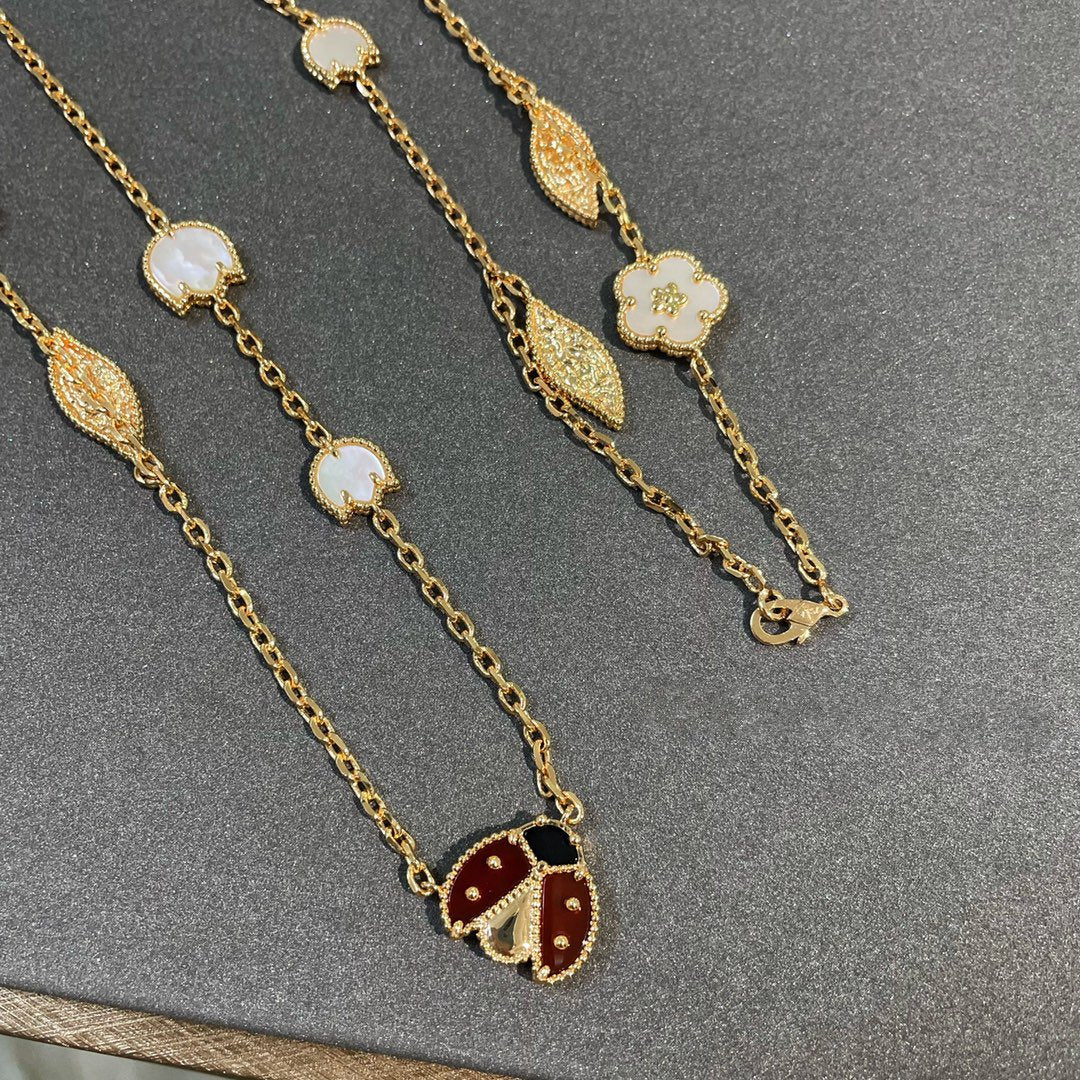 [Cadisa]LUCKY SPRING 15 MOTIFS GOLD NECKLACE