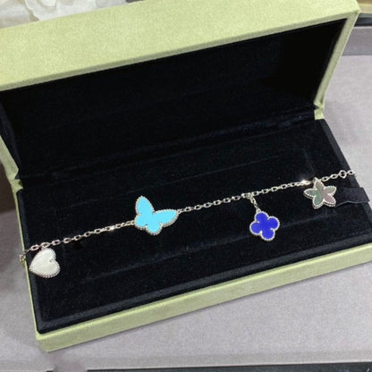 [Cadisa]LUCKY SPRING SILVER BRACELET 4 MOTIF