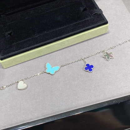 [Cadisa]LUCKY SPRING SILVER BRACELET 4 MOTIF