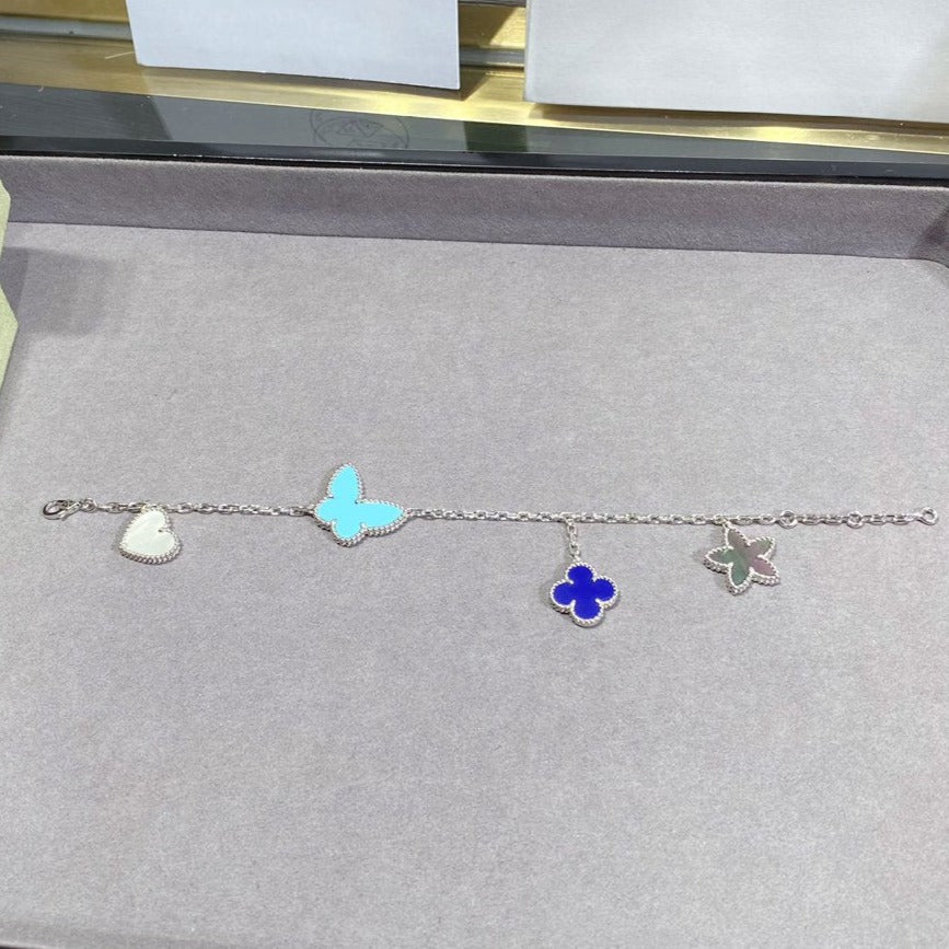 [Cadisa]LUCKY SPRING SILVER BRACELET 4 MOTIF