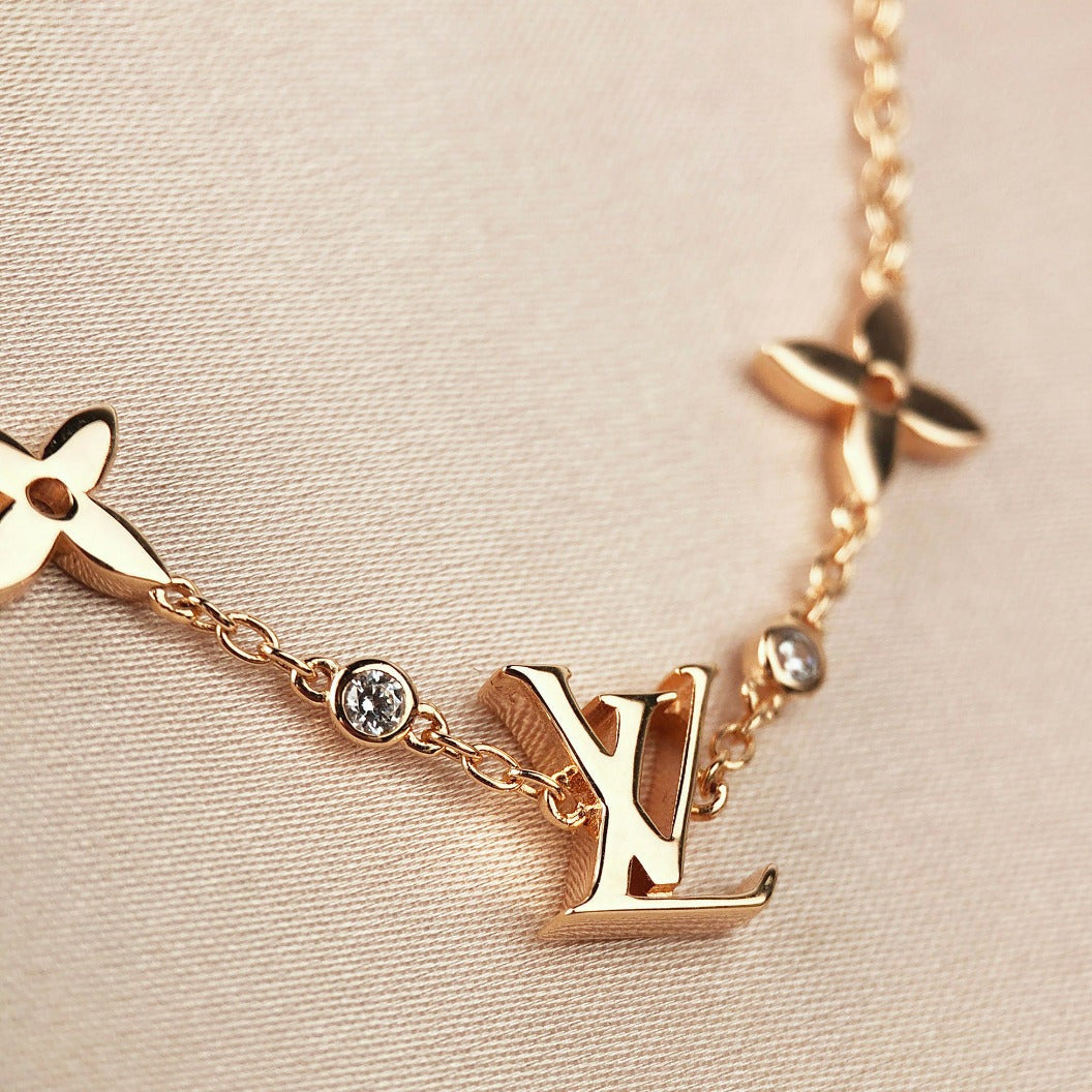 [Cadisa]STAR AND SUN 7 MOTIFS GOLD BRACELET