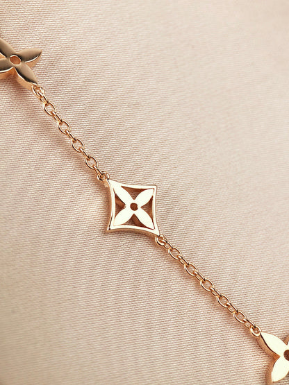 [Cadisa]STAR AND SUN 7 MOTIFS GOLD BRACELET