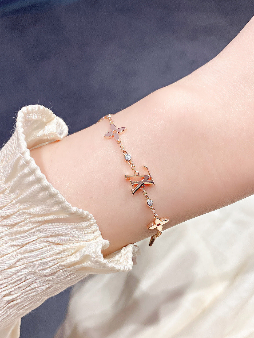 [Cadisa]STAR AND SUN 7 MOTIFS GOLD BRACELET