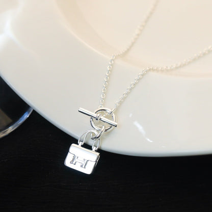 [Cadisa]POP H PEDANT SILVER NECKLACE