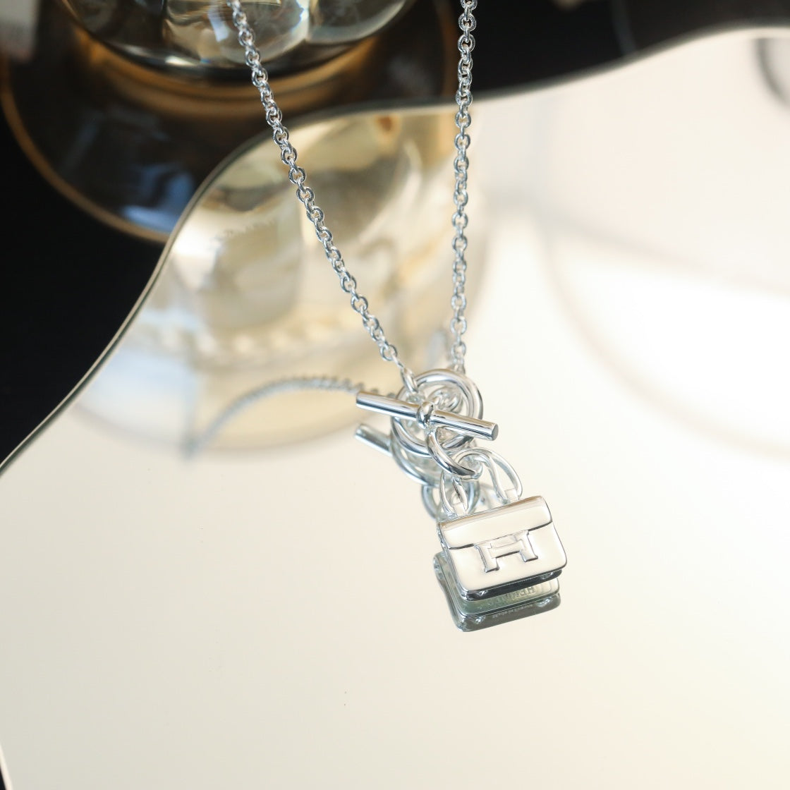 [Cadisa]POP H PEDANT SILVER NECKLACE