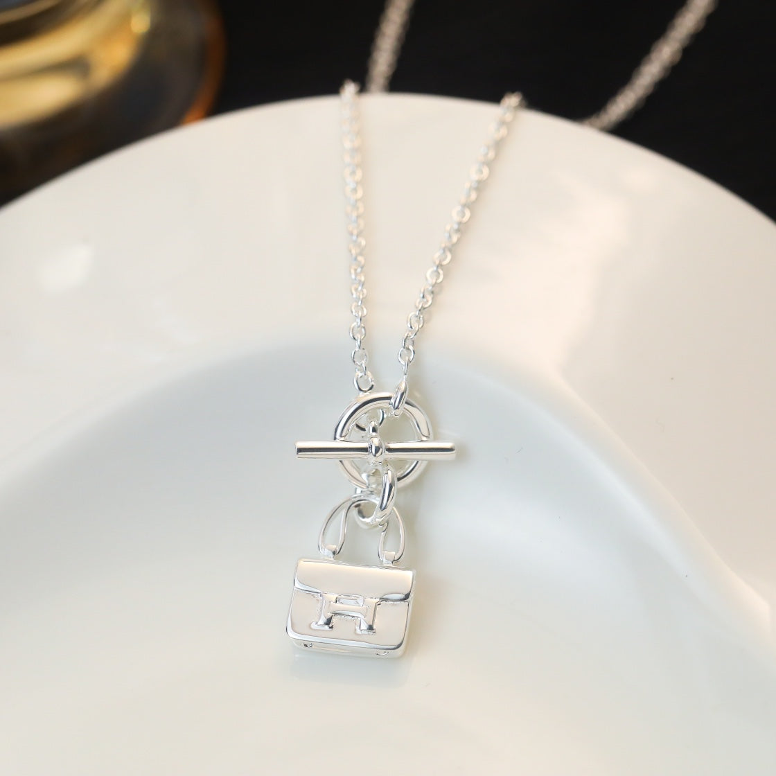 [Cadisa]POP H PEDANT SILVER NECKLACE