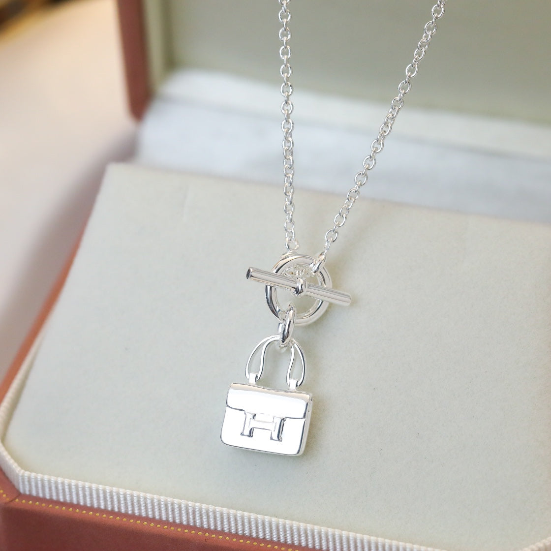 [Cadisa]POP H PEDANT SILVER NECKLACE