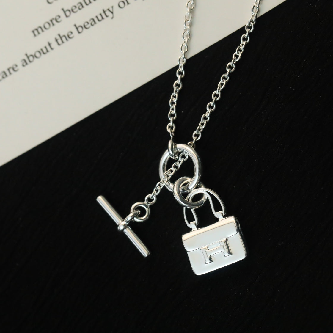 [Cadisa]POP H PEDANT SILVER NECKLACE