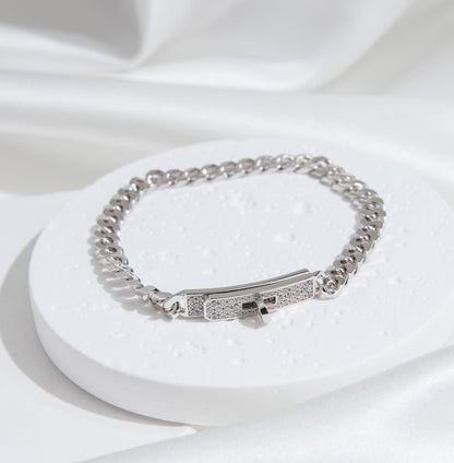 [Cadisa]KELLY CHAIN SILVER DIAMOND BRACELET