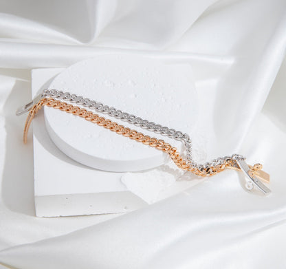 [Cadisa]KELLY CHAIN SILVER DIAMOND BRACELET